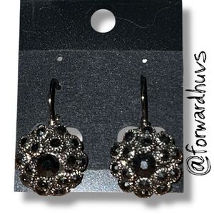 Bundle Sale 3 for $15 | Black Floral Lever Back Earrings